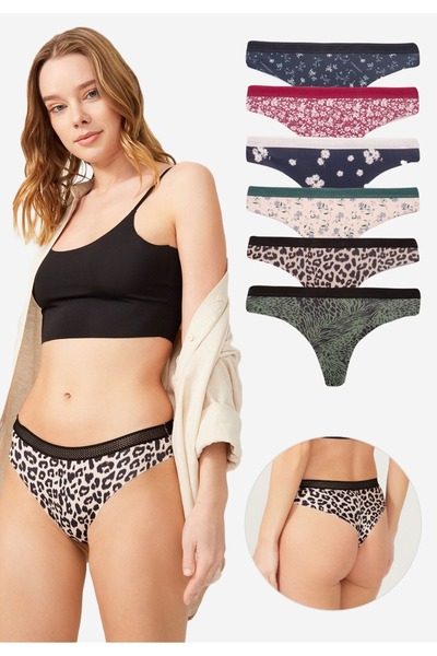 Cottonhill Brazil ελαστικά χωρίς ραφές Laser Cut Floral 6 Τεμ. - Πολύχρωμο