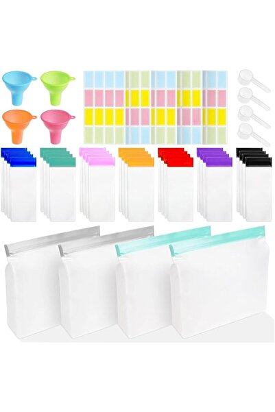 ALMEKAQUZ 45Pcs Protein Powder Travel Containers Set - Portable Single Dose P...