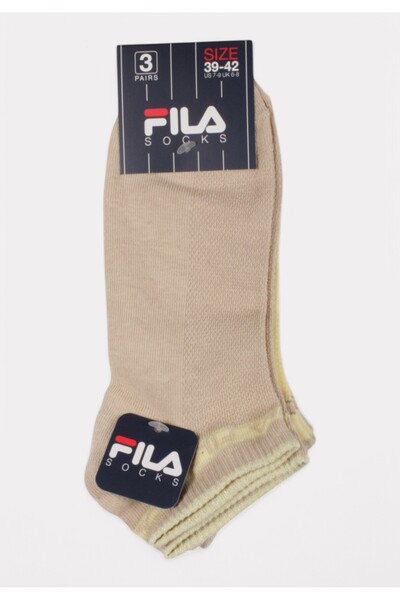 FILA Pastel Κάλτσες Μπεζ Κίτρινο Πράσινο | Σετ 3 Ζευγάρια - Πολύχρωμο