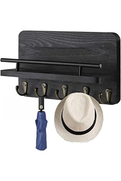 ALMEKAQUZ Key Hooks,Rural living room wooden key rack wall mounted wall shelv...