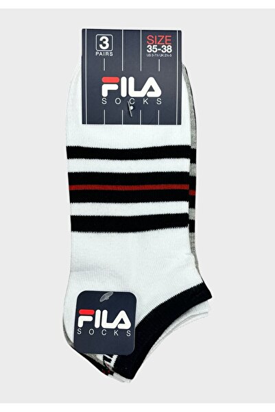 FILA Παιδικές Κάλτσες Αγόρι 3-Pack Ριγέ Λευκό-Μαύρο - Πολύχρωμο