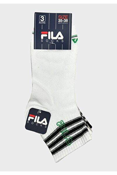 FILA Παιδικές Κάλτσες Αγοριών Ημίκοντες 3pack Λευκό/Γκρι/Μαύρο με Ρίγες - Πολ...