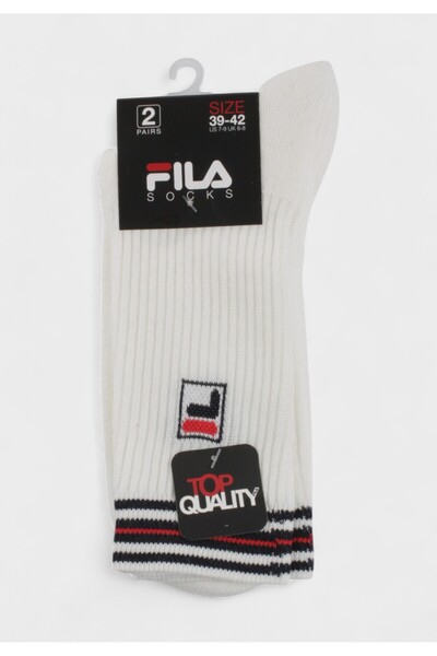 FILA Κάλτσες Unisex Αθλητικές Top Quality White – Σετ 2 Ζευγάρια - Λευκό