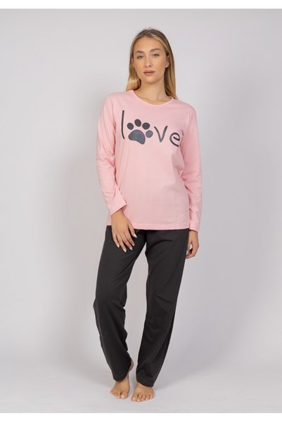 Cherry Underwear Πιτζάμα γυναικεία Love Paw Cherry - Ροζ