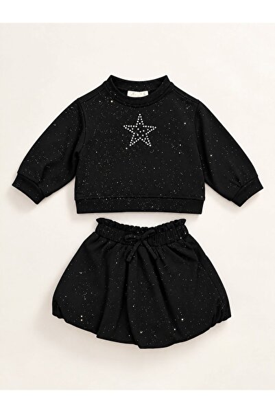HAUSEkids طقم تنورة للفتيات من عمر 1-5 سنوات من إيلينا ستار - أسود