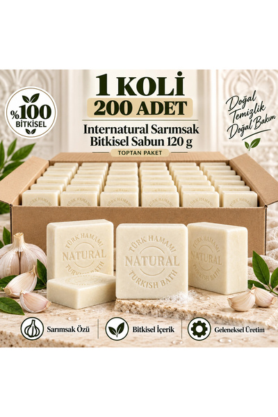 Dermolive Internatural Garlic Herbal Soap 120 g - 200 Pieces (1 Box)