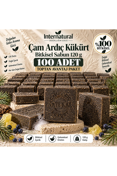 Dermolive Internatural Pine Juniper Sulfur Herbal Soap 120 g - 100 Pieces