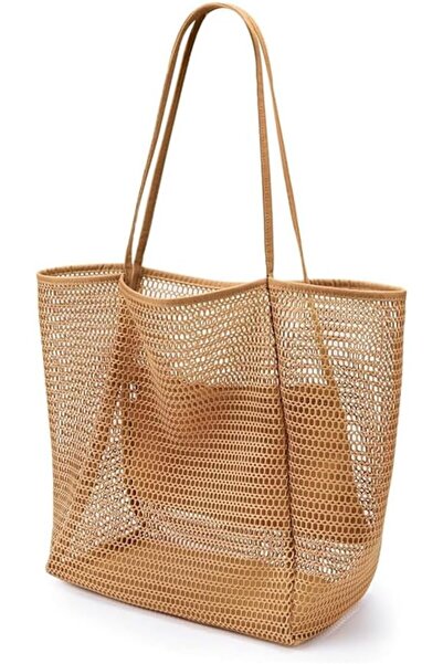 KKAERDIYA Mesh Beach Tote Bag, Large Sandproof & Lightweight, for Beach, Pool...