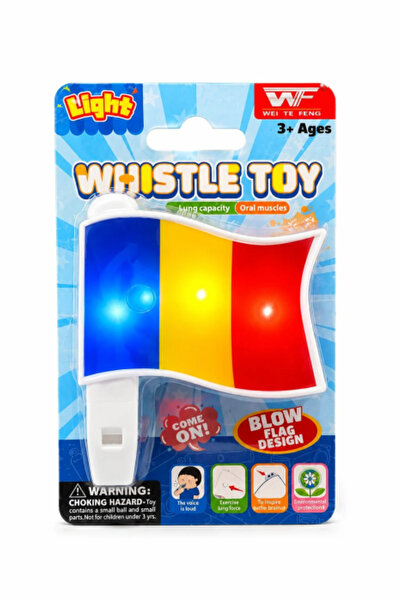 Light Whistle with LED lights Romania flag with hanging string