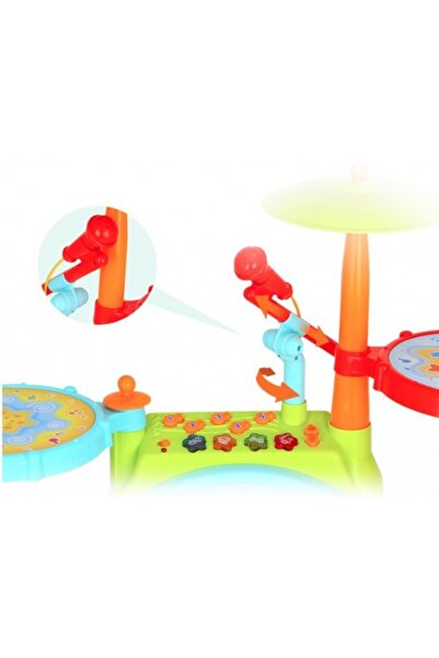 Hola Toys Παιδικό σετ ντραμς 3130 με μουσικά φώτα, μικρόφωνο, πεντάλ και σκαμπό