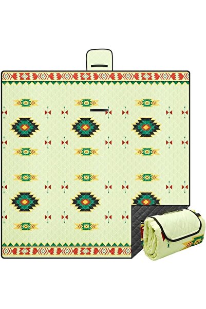 ALMEKAQUZ Picnic Blanket with Carry Handle, 78.7x 59in Large Outdoor Beach Bl...