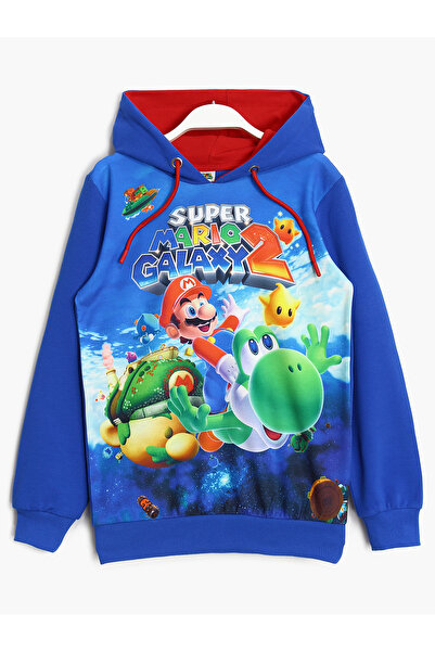 DobaKids Super Mario 3D Baskılı Erkek Çocuk Kapüşonlu Uzun Kollu Sweatshirt -...