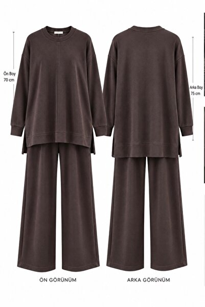 Pulli Collection Bisiklet Yaka Pike Kumaş Salaş Tunik Pantolon İkili Takım