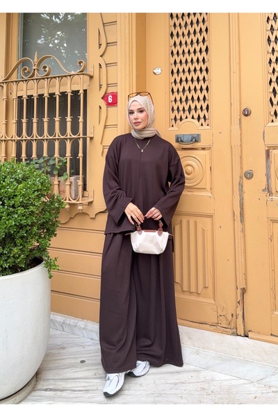 nurvina modest wear Υπερμεγέθης υφασμάτινη τουνίκ από ύφασμα Modal με λεπτομέ...