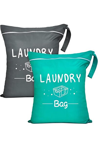 TERRIFI Travel Laundry Bags 2 Pack Waterproof Wet Dry Bag with Drawstring Clo...
