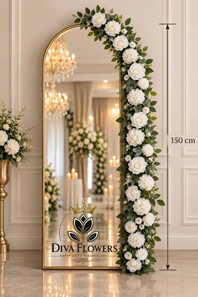 DİVA FLOWERS Ayna Çiçeği (150x25 cm) – Boy Aynası & Arka Fon Çiçek Aranjmanı ...