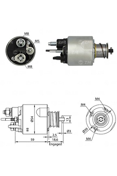 ZM 5494 Starter Solenoid 12V Valeo Type Dacia Logan / Renault Clio - Kangoo -...
