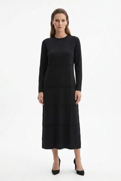 Nuss 800 Self-Line Detail Knitwear Dress Black