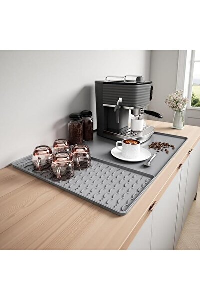 GENERAL 2 in 1 Coffee Machine Mat and Dish Drying Pad 60x40cm, Silicone Count...