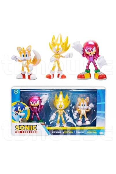 Jakks Pacific مجموعة تيم سونيك المكونة من 3 شخصيات: نوكلز، تايلز، وسوبر بوكس ...