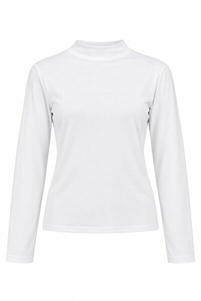 Raneel Kazançlı Alışveriş Women's Turtleneck Long Sleeve Blouse White
