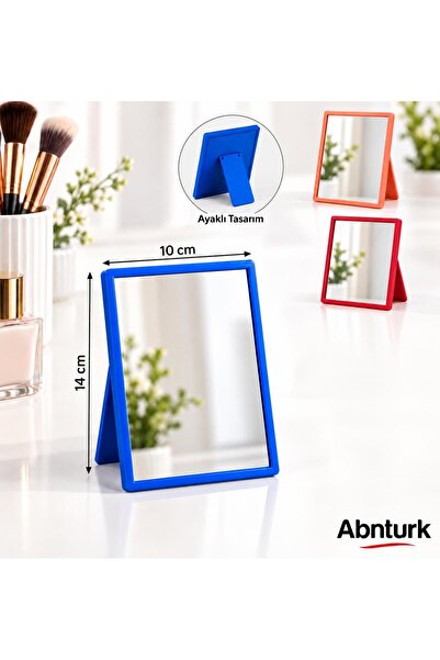 abnturk 10x14cm Lüx Renkli Masa Aynası-Plastik Çerçeveli Kaliteli Makyaj Bany...