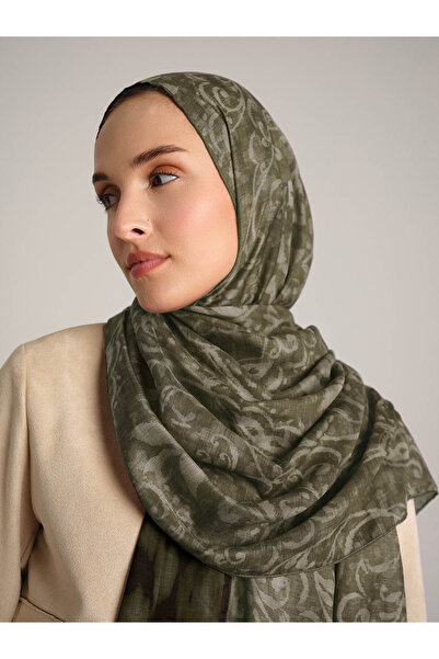 Ayshara Yalaz Zebra Damask Desenli Çift Taraflı Şal