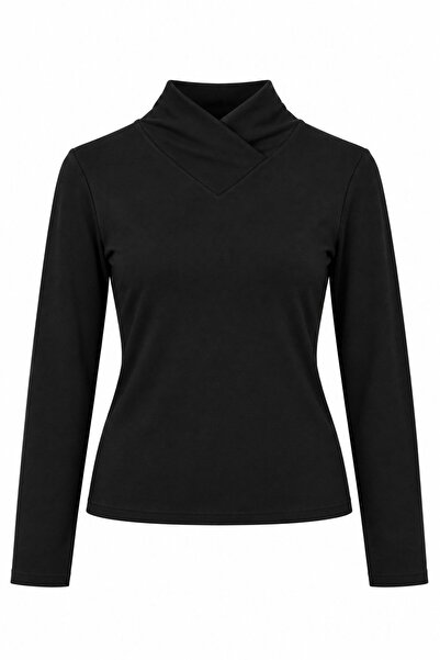 Raneel Kazançlı Alışveriş Women's High Neck Long Sleeve Blouse Black