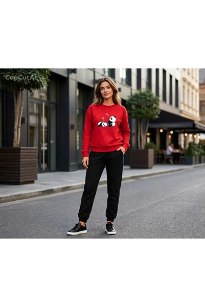 CLOTHES33 Zero Collar Sweat Suit 2-Piece Combination Winter Shardooned Sleepi...
