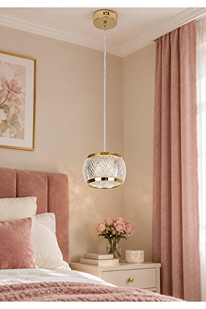 Generic Brand Modern Gold Led 9W 3 Light Colors Hanging Ceiling Light
