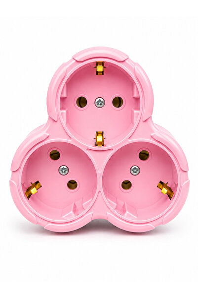 UFO 3’lü Golyat Priz pembe – Topraklı Papatya Çoklayıcı Priz (1.sınıf)