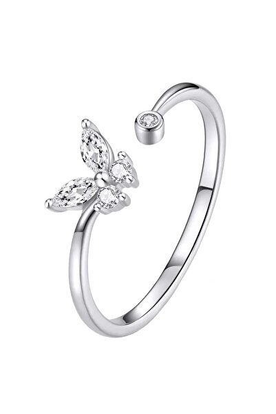 Trusky Inel fluture argintiu cu zirconii Argint S925