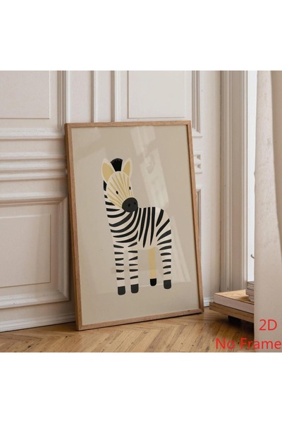 Generic Brand 1pc Zebra Nursery Safari Animal Scandinavian Baby Canvas Wall A...