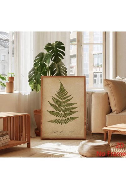 Generic Brand 1pc Botanical Canvas Wall Art, Vintage Fern Canvas Print, Home ...