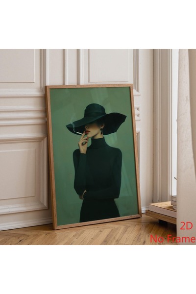 Generic Brand 1pc Dark Feminine Moody Cowgirl Portrait Canvas Wall Art Print,...