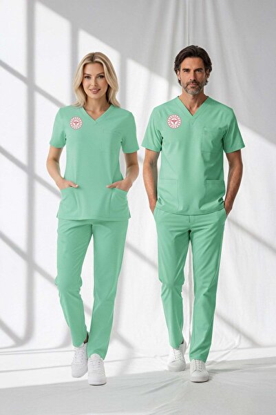 ÇİZGİ MEDİKAL Family Health Uniform Scrubs Lycra Single Top Compliant with th...