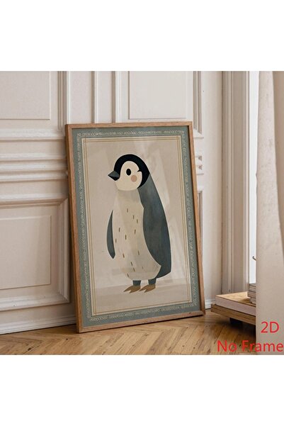 Generic Brand 1pc Penguin Nursery Cute Animal Scandinavian Kids Canvas Wall A...