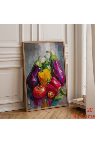 Generic Brand 1pc Mediterranean Vegetable Eggplant Kitchen Colorful Food Canv...