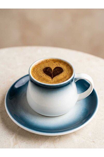 seda seramik Handmade Gradient Blue 175 ml Double Turkish Coffee and Espresso...