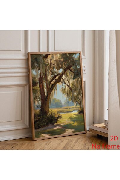 Generic Brand 1pc Lowcountry Oak Tree Spanish Moss Coastal Canvas Wall Art Pr...
