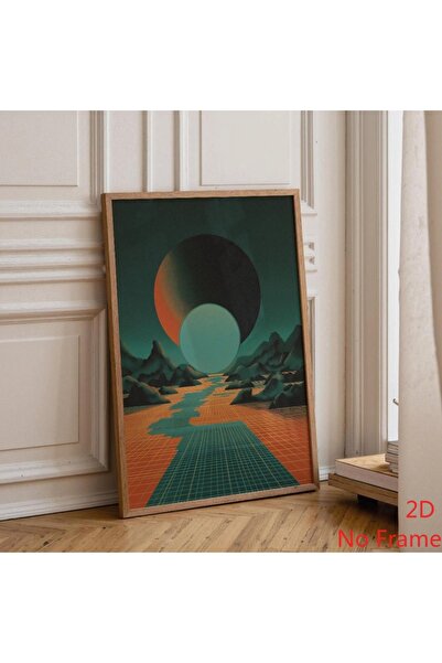 Generic Brand 1pc Futuristic Portal Retro Space Mid Century Canvas Wall Art P...