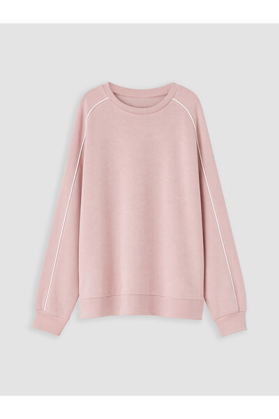 LC Waikiki Alita City Lcw Kids Pink Girls' Soft Touch Sweatshirt with a Diffe...