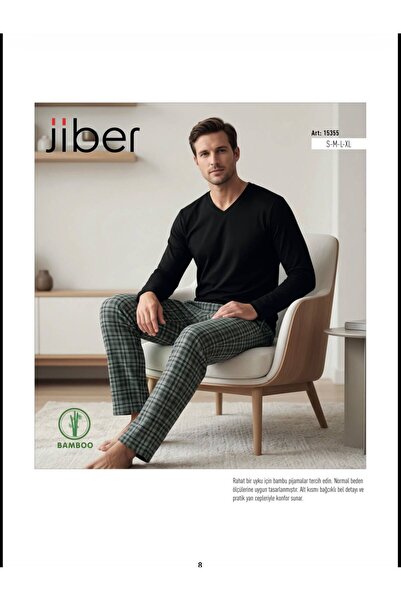 Jiber 15355 ERKEK BAMBU KIŞLIK PİJAMA TAKIMI