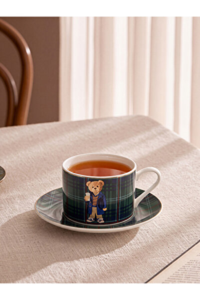 LC Waikiki Rmz Gi̇yi̇m Farkiyla Bear Printed Porcelain Coffee Cup Set