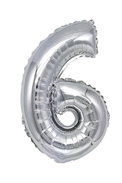 AVOCADO Foil balloon number 6 Avocado, 40 inches, 2 colors in assortment