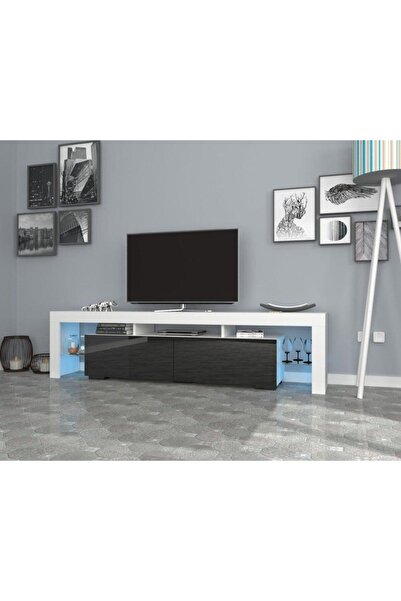 SAHABA Stilo Tv Table, 200 Cm Turkish Lighting TV Stand, Media Storage Table,...