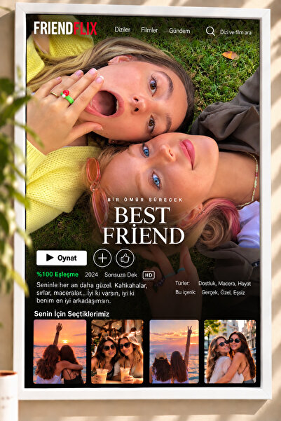 Kişiye Özel Arkadaşlara Özel Hediyelik Best Friend Tablo