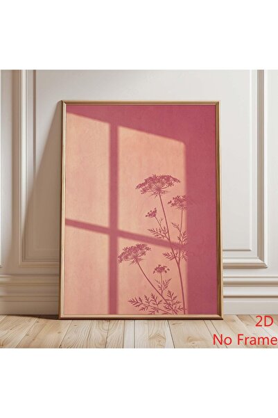 Generic Brand 1pc Pink Wildflower Window Shadow Queen Anne's Lace Canvas Wall...