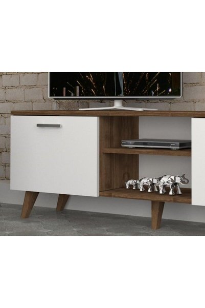 SAHABA Monde Tv Table, 150 CmTurkish Home TV Stand, Media Storage Table, Living Room Entertainment Center Wood Media Console Table