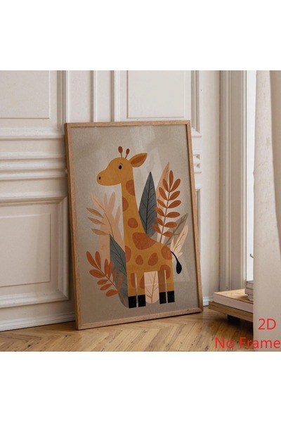 Generic Brand 1pc Giraffe Nursery Safari Animal Boho Kids Room Canvas Wall Ar...